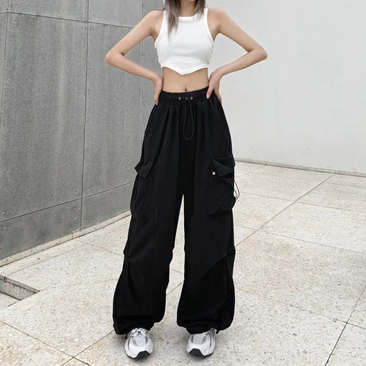 Corean Style Solid Low Waist Drawstring Joggers
