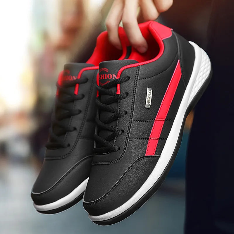 Trendy Pu Leather Sneakers for Men