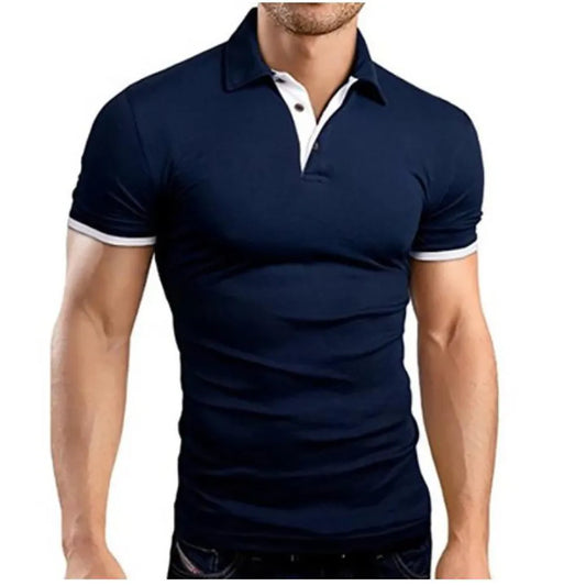 Hollow Short-Sleeved Polo Shirt for Men