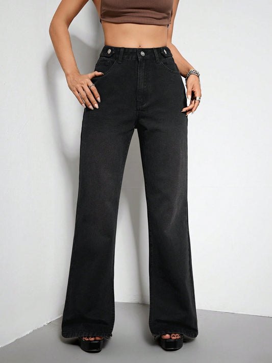 High Waist Straight Jeans