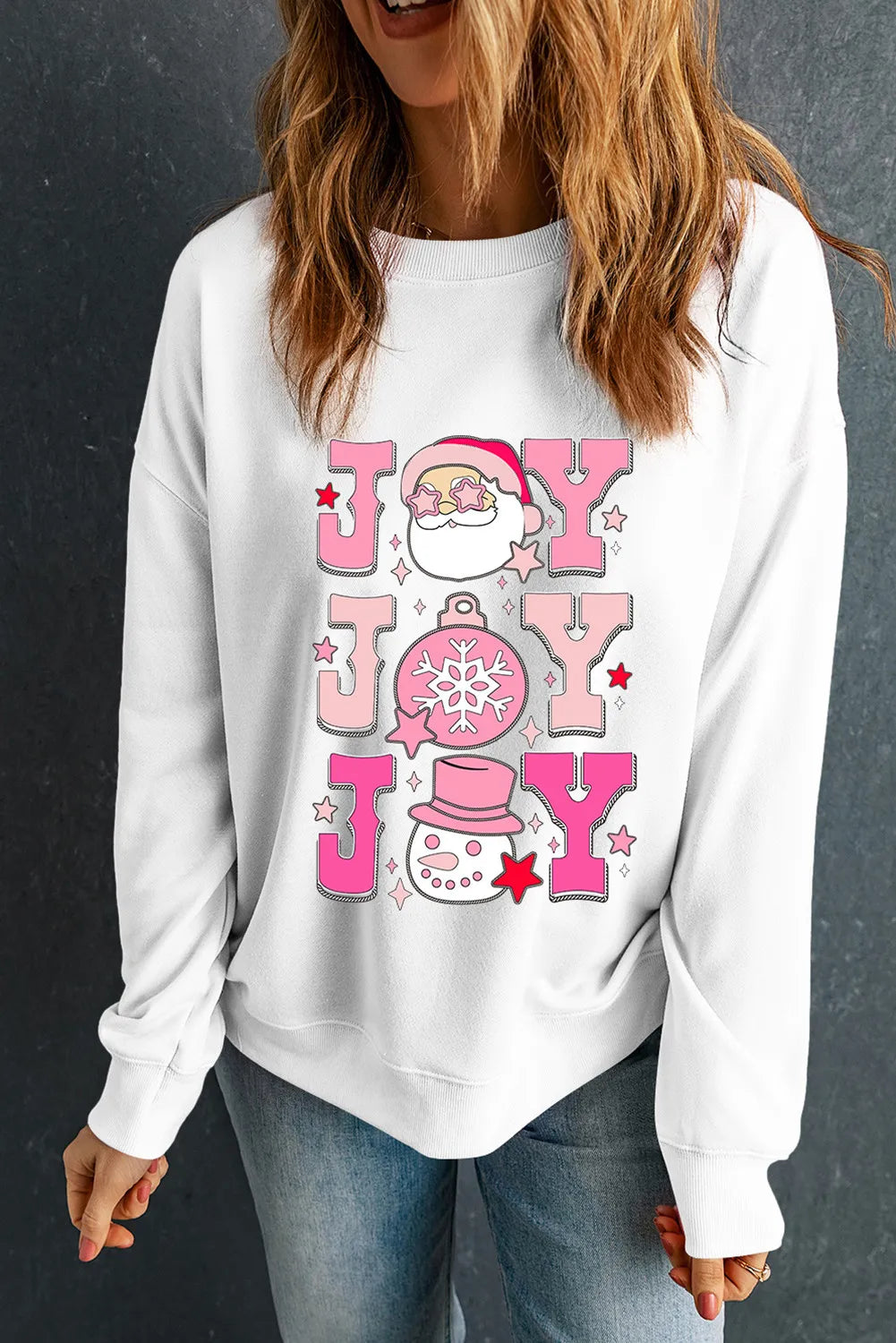 JOY Round Neck Long Sleeve Sweatshirt