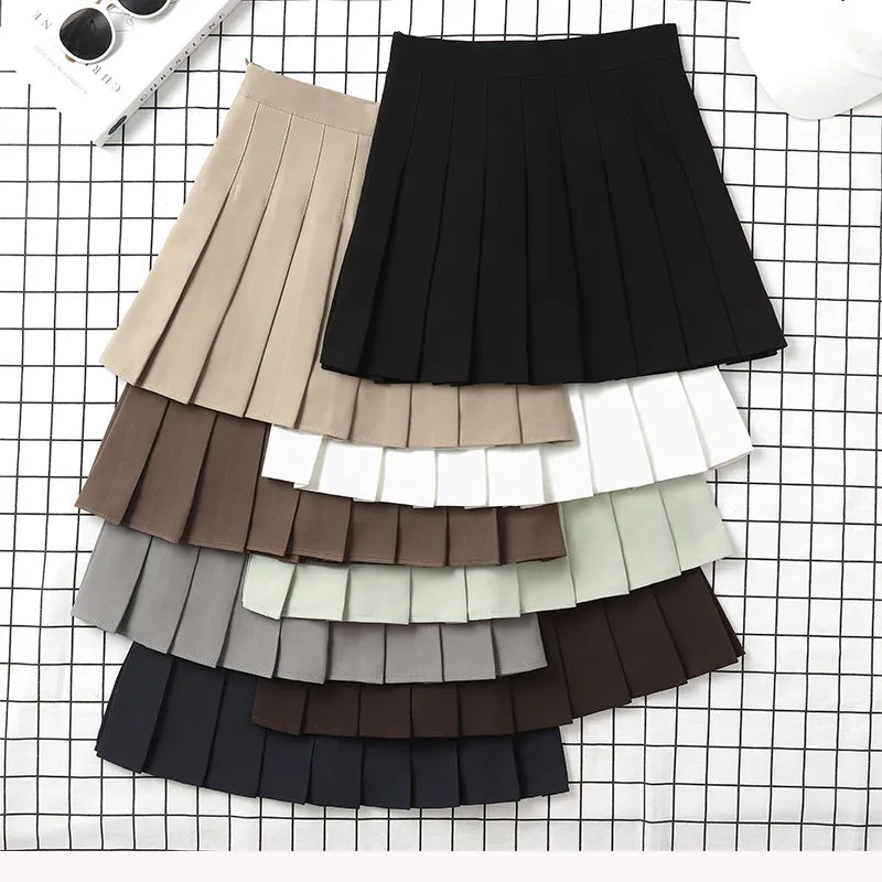 High Waist Pleated Mini Skirt