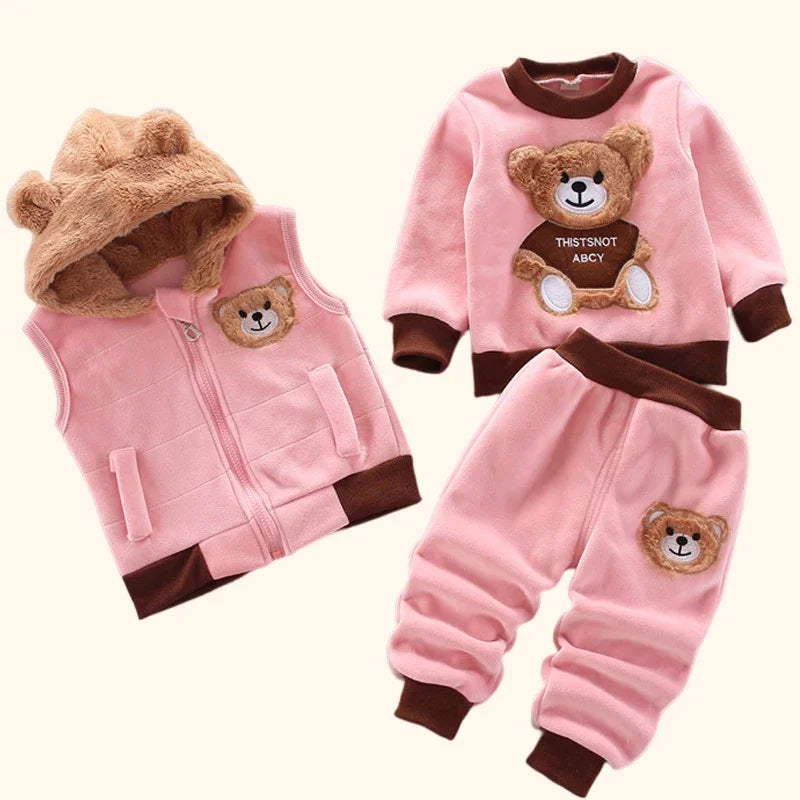 Thicken Warm Hooded Children's Outwear Set