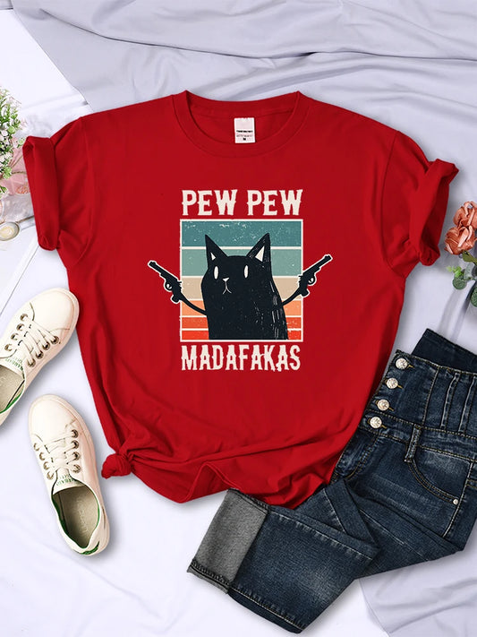 Дамска тениска "Pew Pew Madafaks".