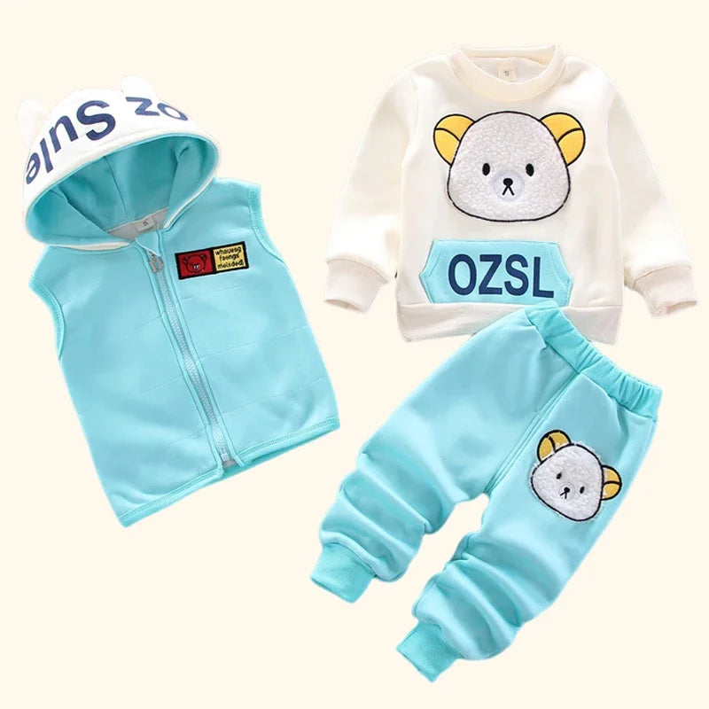 Verdicktes, warmes Kinder-Outwear-Set mit Kapuze