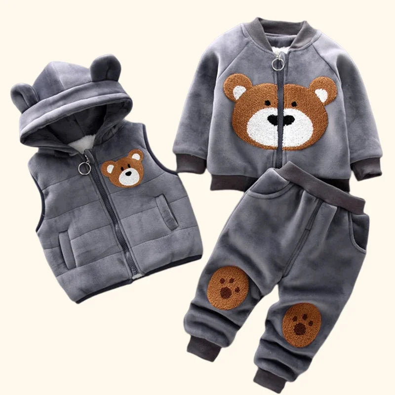 Verdicktes, warmes Kinder-Outwear-Set mit Kapuze