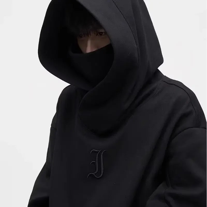 Y2K Ninja Streetwear суичър с висока яка