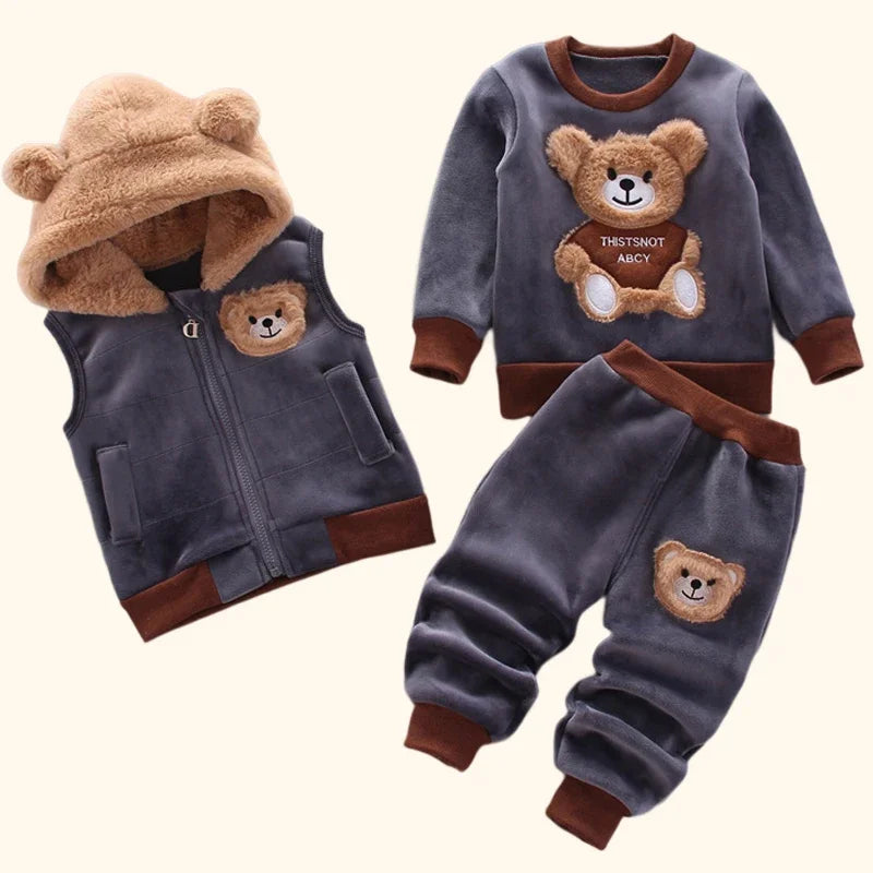 Verdicktes, warmes Kinder-Outwear-Set mit Kapuze