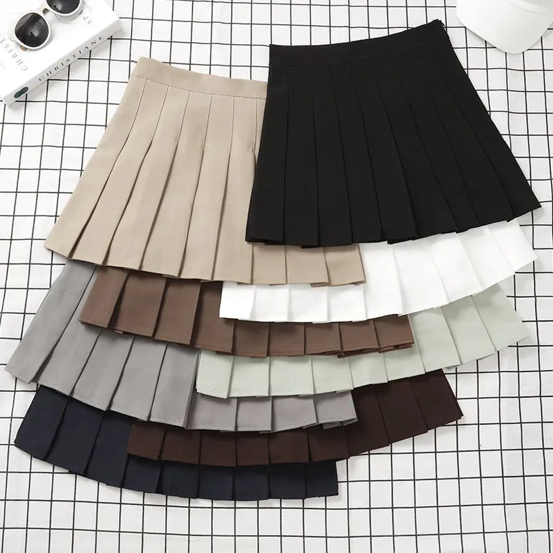 High Waist Pleated Mini Skirt