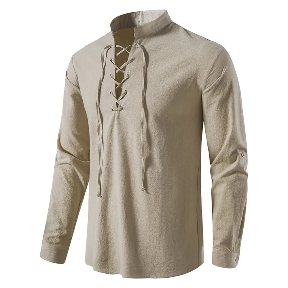 Vintage Cotton Linen Shirt for Men